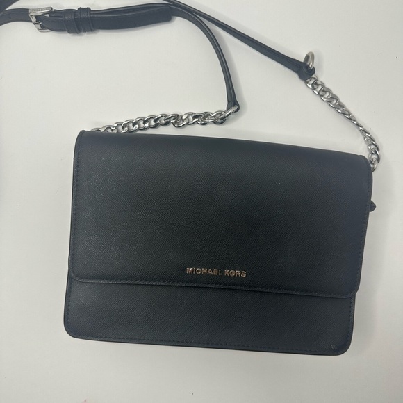 Michael Kors Black Crossbody Bag with Silver Accents - Picture 3 of 6